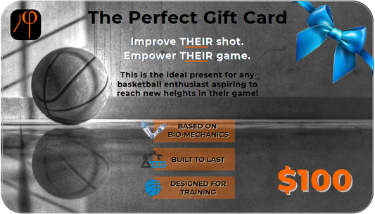 This is a gift card that can be used to purchase a basketball shooting aid.